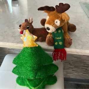 Set of three Christmas stuffed decorations